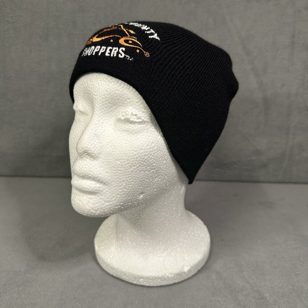 Y2K Orange County Choppers Black Knit Beanie Hat One Size Embroidered OCC